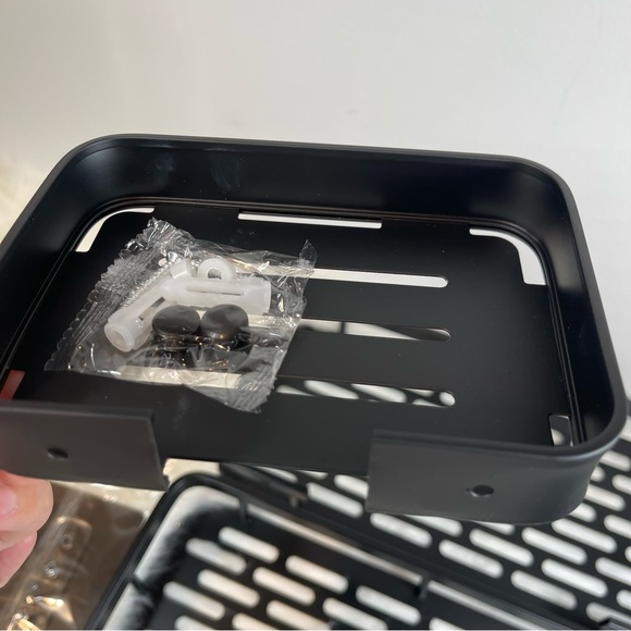 New 3-Pack Bathroom/Kitchen Shelves with Hooks, No Drilling, Large Storage/Black - Picture 12 of 12